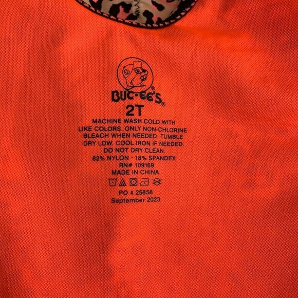 Buc-ees Leopard Animal Print Swimsuit Size 2T One Piece Ruffle Sleeve - Picture 7 of 7